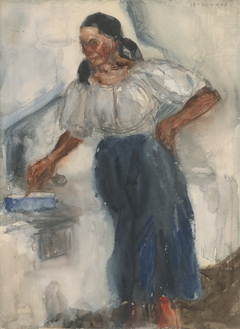 Woman at the Stove by Miloš Jiránek