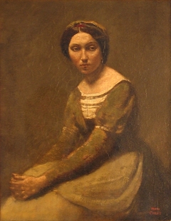 Woman Meditating by Jean-Baptiste-Camille Corot