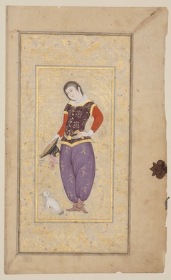 Youth in European Dress and Young Woman with Indian Headdress, from a Shahnamah by Muin Musavvir