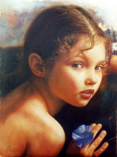 "Portrait of a little girl" by Οδυσσέας Οικονόμου