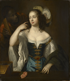 A Lady with a Black Servant by Anonymous