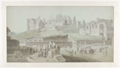 A Procession at the Foot of the Palatine Hill in Rome by Josephus Augustus Knip