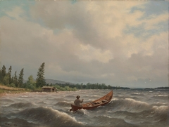 A Savo Boat on a Lake by Ferdinand von Wright