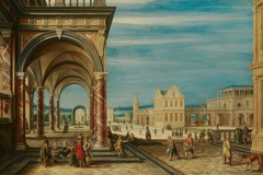 A Square with Imaginary Buildings by Hendrik van Steenwijk II