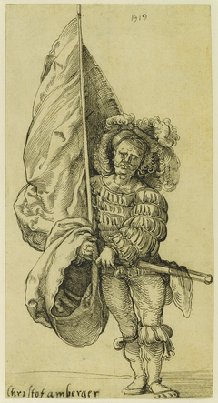 A Standard Bearer by Sebald Beham