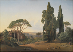 A View from Hadrian's Villa, Tivoli by Fritz Petzholdt