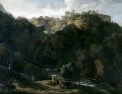 A View of Tivoli, with the Teverone Flowing Beneath by Gaspard Dughet