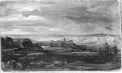 Abendlandschaft mit Burgruine (Nachfolger) by Carl Rottmann