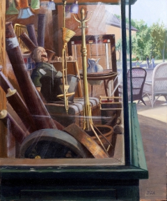 "Antique Store Window" by Lydia Martin© (24"x18") oil on Belgian linen by Lydia Martin