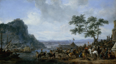 Army Camp by a River by Philips Wouwerman