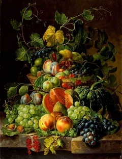 Basket of fruit by Johannes Hendrik Fredriks