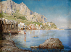 Beach Scene in Capri by Mór Adler