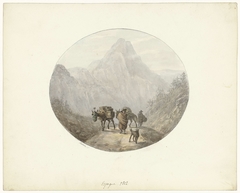 Berglandschap te Spanje, met pakezels by Otto Baron Howen