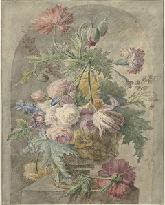 Bloemen in een vaas by Unknown Artist