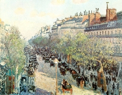 Boulevard Montmartre, Twilight by Camille Pissarro