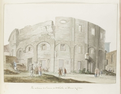 Buitenmuur van oude theater van Catanië by Louis Ducros