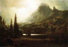 By a Mountain Lake by Albert Bierstadt