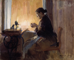 By Lamp Light by Harriet Backer