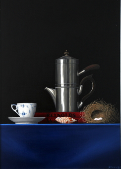 Coffee Maker, oil on canvas 60x80cm 2021 by Erling Steen