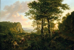 Copy of an Italian Landscape by Jan Both by Johan Christian Dahl