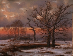 Danish Winter Landscape with Dolmen by Johan Christian Dahl