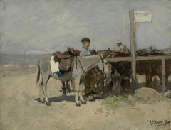 Donkey Stand on the Beach at Scheveningen by Anton Mauve