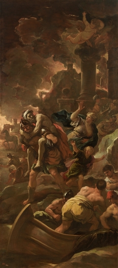 Eneas, fugitivo con su familia by Luca Giordano