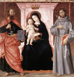 Enthroned Madonna and Child with Saints Paul and Francis by Antoniazzo Romano