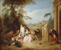 Fête Champêtre with Italian Comedians by Jean-Baptiste Pater