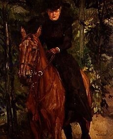 Fräulein von Holzhausen zu Pferd by Wilhelm Trübner