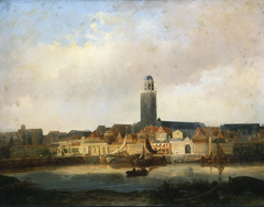 Gezicht op Deventer vanaf de overkant van de IJssel by Arnoldus Antonius Christianus van 't Zant