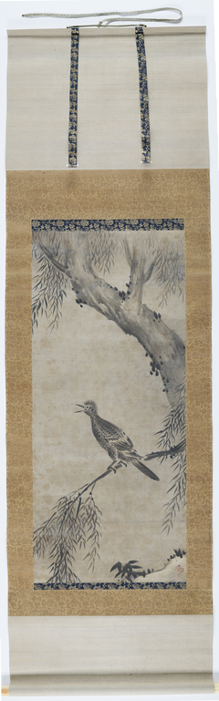 Hanging Scroll: Cuckoo Seated on a Branch by Kanō Motonobu