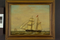 Het schoenerbrikschip Maria Johanna by Casparus Johannes Morel