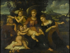 Holy Family with Saint Catherine by Unknown Artist