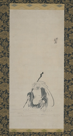 Hotei Crossing a Stream by Fūgai Ekun