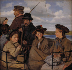 I dagvognen. Kunstnerens broderbørn by Hans Smidth