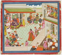 Illustrations to Life of Dhurva Maharaj: #3 Rejoicing and Dancing in Palace by Anonymous