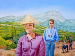 In Provence they encountered the ghost of Cezanne (2012) 122 x 91 cm, oil on linen by john albert walker