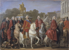 Inauguration de la statue de Louis XV sur la place du même nom, par le corps de la Ville de Paris, le 20 juin 1763 by Joseph-Marie Vien