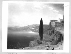 Italian landscape, street at the shore by Louis Kolitz