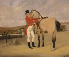 James Taylor Wray of the Bedale Hunt with his Dun Hunter by Anson Ambrose Martin