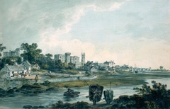 Julius Caesar Ibbetson - A View of Cardiff from the West - ABDAG002471 by Julius Caesar Ibbetson