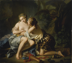 Jupiter, sous les traits de Diane, et Callisto by Jean-Simon Berthélemy