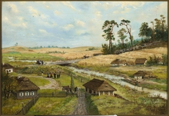 Kościuszko’s troops march through a village by Wilhelm Leopolski