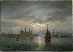 Kronborg Castle in Moonlight by Johan Christian Dahl