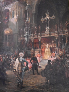 L'armée française dans l'église San Marco à Venise by Georges Clairin