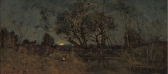 Landscape By Moonlight by Henri Harpignies