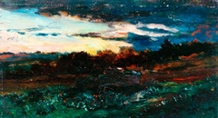 Landscape Sketch, Night by Charles-François Daubigny