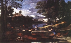 Landscape with a Man killed by a Snake by Nicolas Poussin