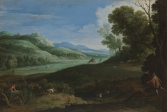 Landscape with Hunters by Paul Brill